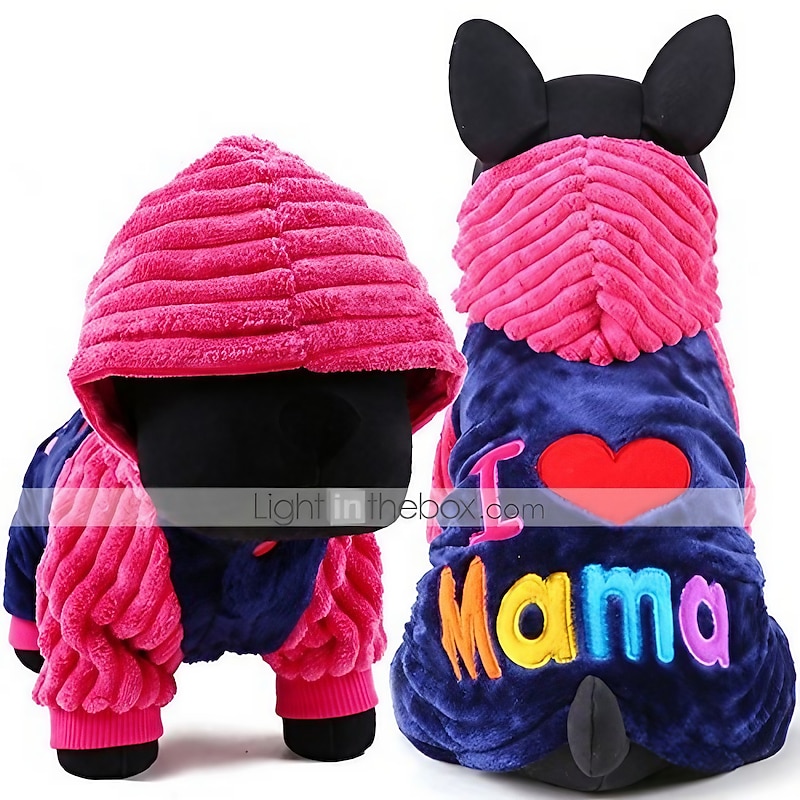 Dog Clothes I Love Papa And Mama Winter Pet Dog Clothes Small Medium Dog Coats Jackets For Chihuahua Poodle (m, I Love Mama)