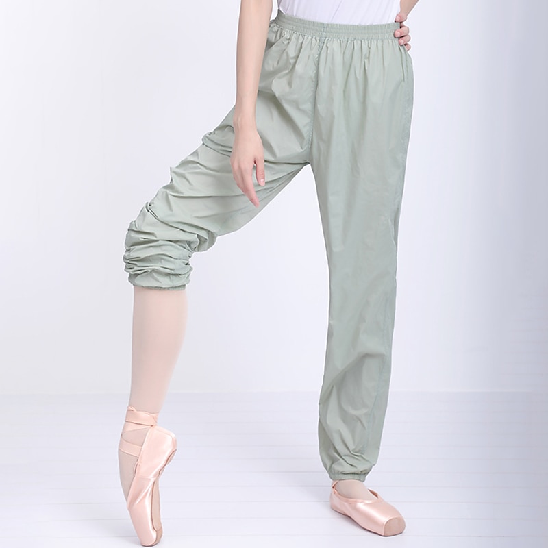 Breathable Ballet Pants Ruching Gore Solid Women's Training Performance High Nylon Women's Daily Pants