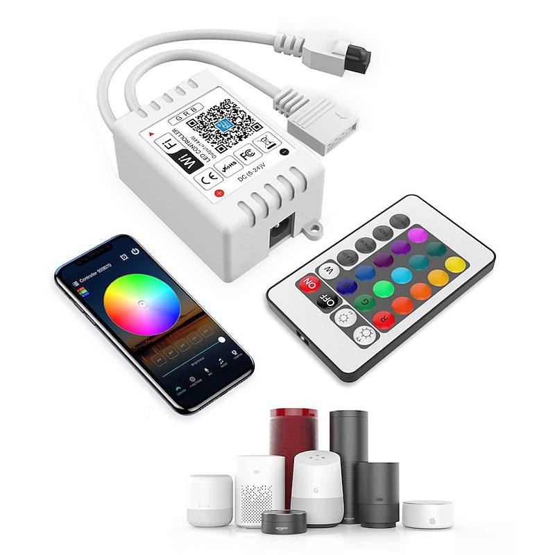 32.8Ft 10M LED Light Strips LED WiFi Wireless RGB Tiktok Lights LED Smart Waterproof 5050 with 24 Keys Remote Control Flexible Tape Lights Fits AlexaGoogle Home and 12V Adapter3