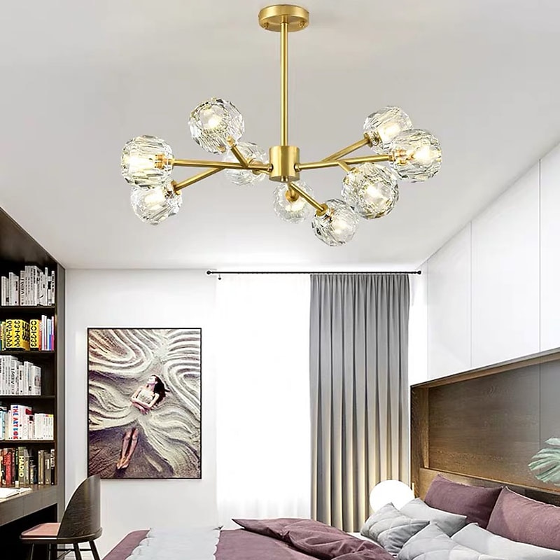 9 Heads 80 cm Gold Ceiling Lights Luxury Chandelier Made of Premium Copper Brass Modern Fashion 110-120V 220-240V4