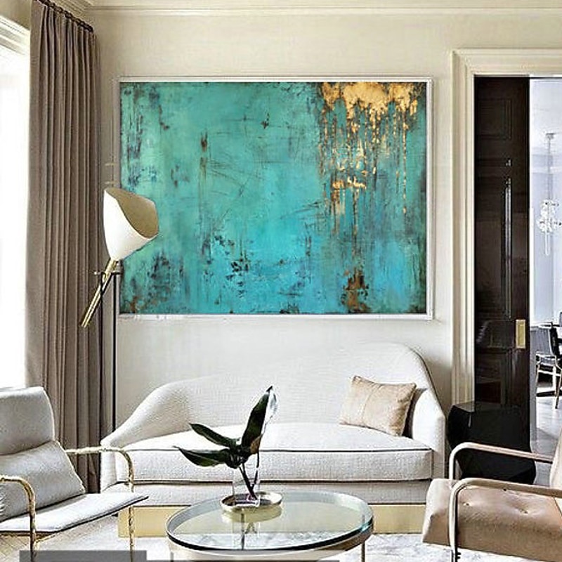 Oil Painting 100% Handmade Hand Painted Wall Art On Canvas Green Stone Modern Abstract Home Decoration Decor Rolled Canvas No Frame Unstretched4