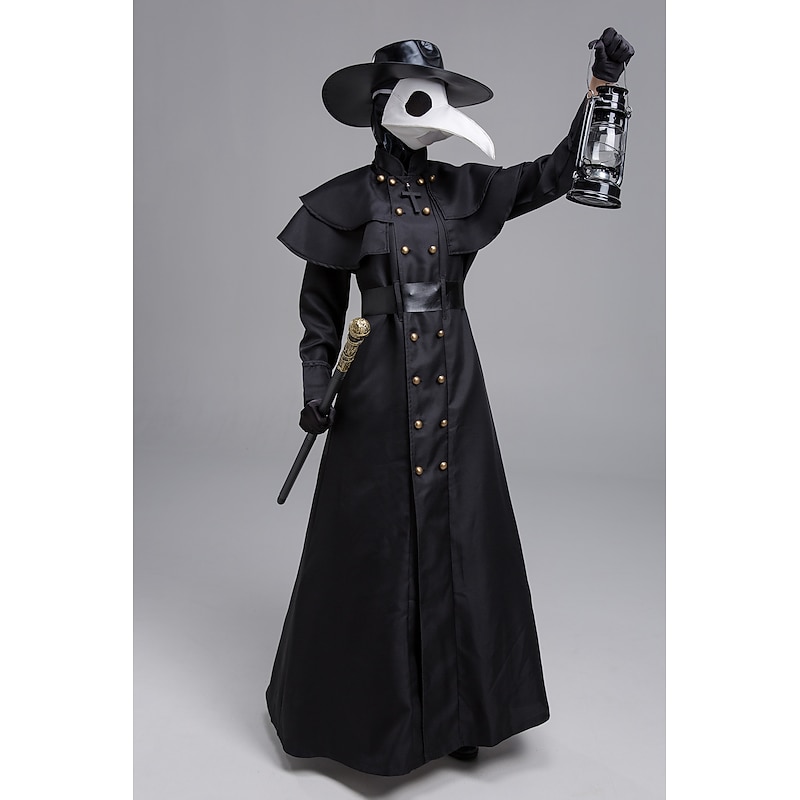 Plague Doctor Halloween Cosplay Costume Medieval Vacation Dress Adults' Men's Women's Mardi Gras Festival Easy Halloween Costumes Dress Up3
