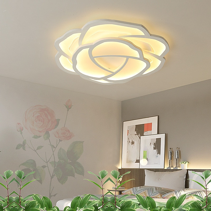 42/52 cm Rose Shaped LED Ceiling Light Romantic Simple Modern Bedroom Main Room Lighting Living Room Lighting Flower Design2