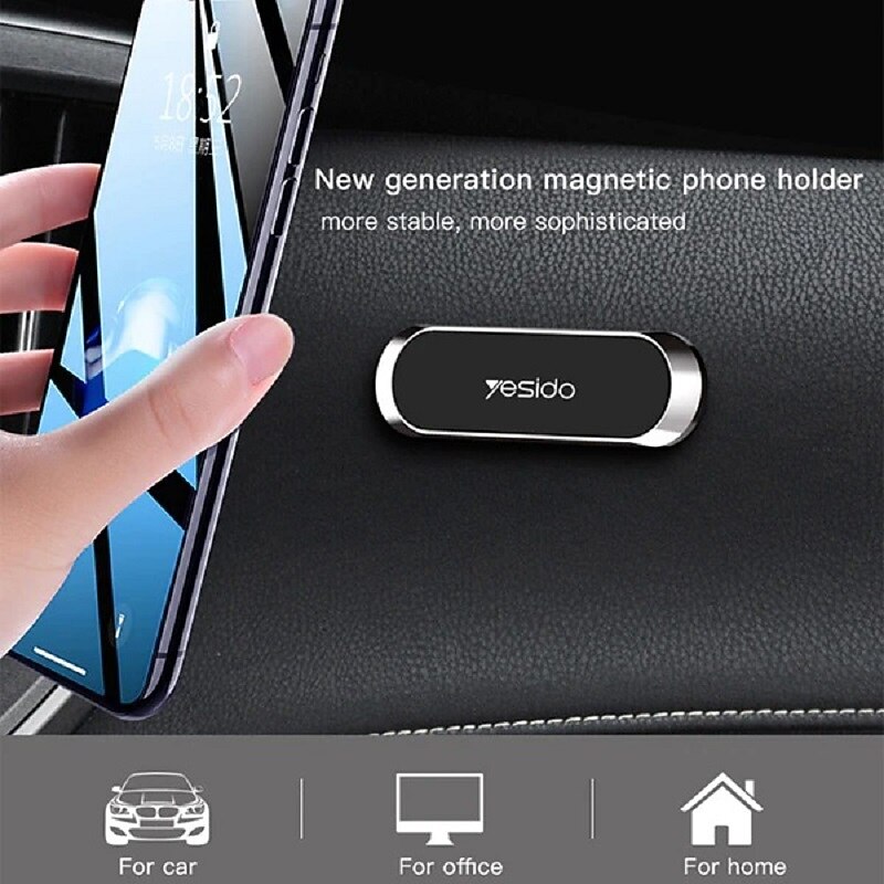 Mini Strip Shape Magnetic Car Phone Holder Aluminium Alloy Mobile Phone Stand Magnet Mount For IPhone Samsung Car Accessaries4