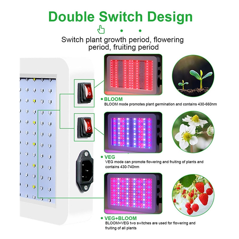 1pc Artoo Double Switch LED Grow Light for Indoor Plants 216 leds 312 leds Full Spectrum for Indoor Greenhouse Grow Tent Phyto Lamp for Plants4