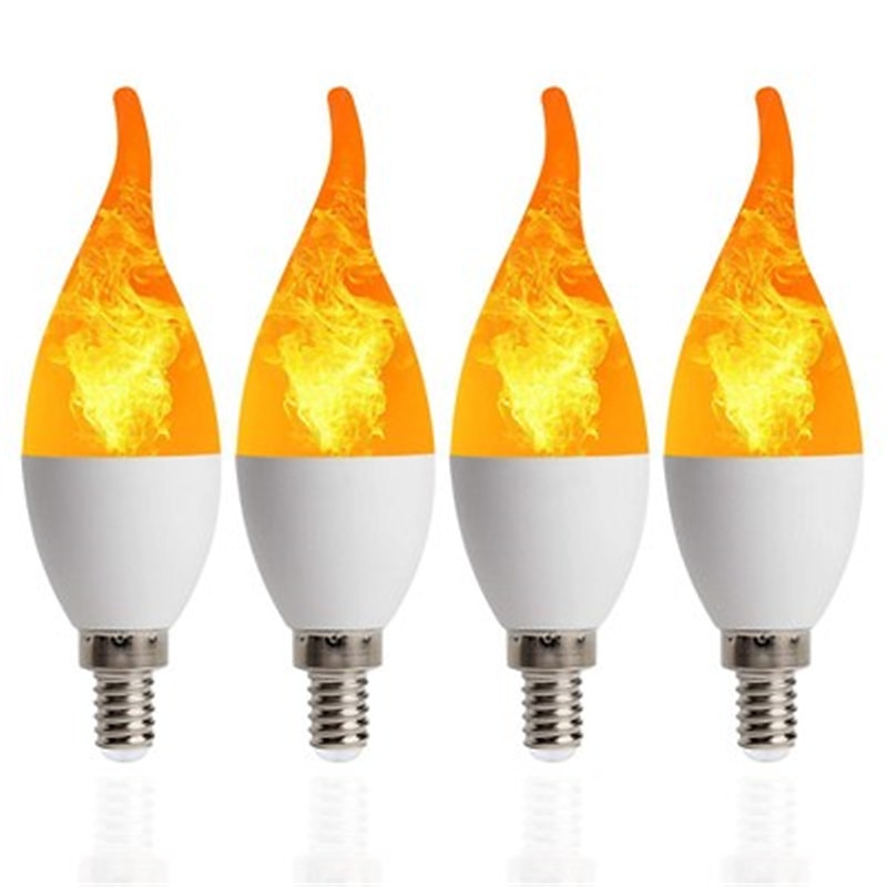 E14 3w Fire Flame Light Bulbs 3 Mode Candelabra  Warm White Chandelie Candle Light for Halloween Christmas Party Decorations C35 C35L 85-265V