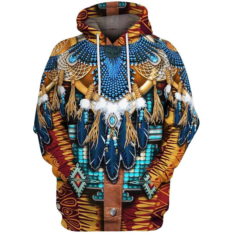 American Indian American Indian Cosplay Costume Hoodie Anime 3D Printing Harajuku Graphic For Men's Women's Adults' Back To School