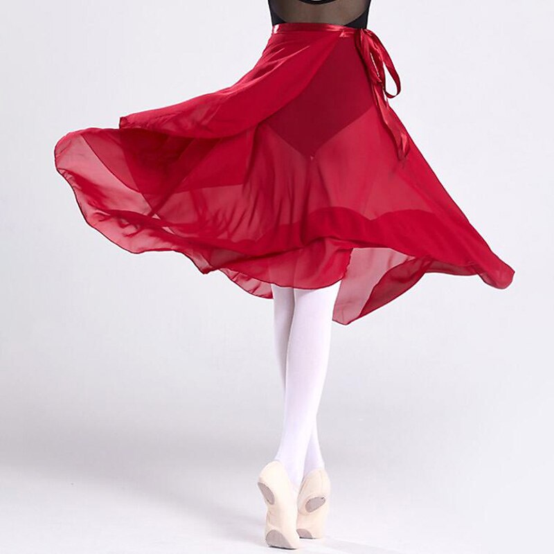 Breathable Ballet Skirts Bandage Women's Training Performance Natural Chiffon2