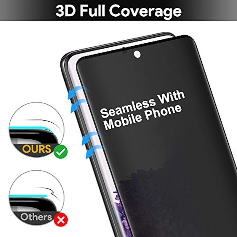 [1 Pack] Screen Protector For Samsung Galaxy S25 Ultra S25 Ultra Plus S24 Ultra Plus S23 S22 S21 S20 Plus Ultra S10 Tempered Glass Privacy Anti-Spy 9H Hardness 3D Curved edge3