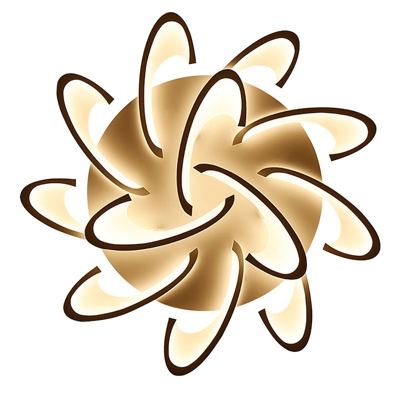 LED Ceiling Light Modern Black White Acrylic 3 6 12 Heads APP Control with Remote Control for Office Dining Room Living Room 220-240V Flower Design ONLY DIMMABLE WITH REMOTE CONTROL3