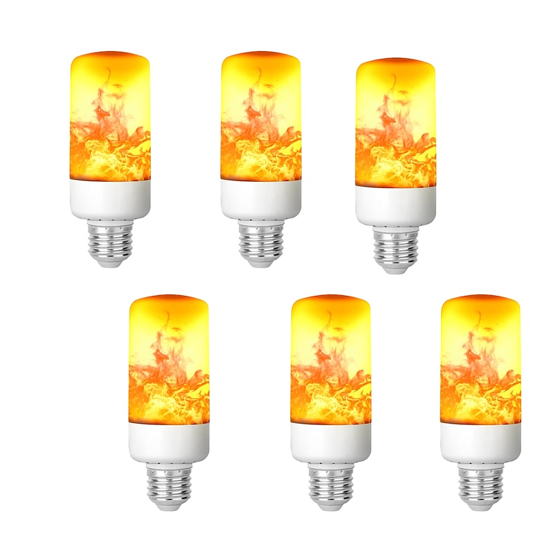 LED Flame Effect Fire Light Bulb E26-E27 Base 4 Modes with Upside Down Effect Halloween Christmas Atmosphere Decoration 8W AC85-265V