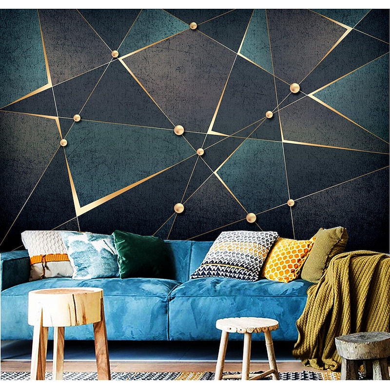 Mural Wallpaper Wall Sticker Covering Print Gold Abstract Canvas Home Décor Peel and Stick Removable4