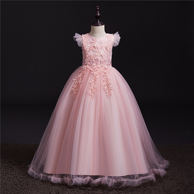 Princess Dress Party Costume Flower Girl Dress Girls' Movie Cosplay Princess Light Blue Dress Halloween Children's Day Masquerade Polyester World Book Day Costumes4