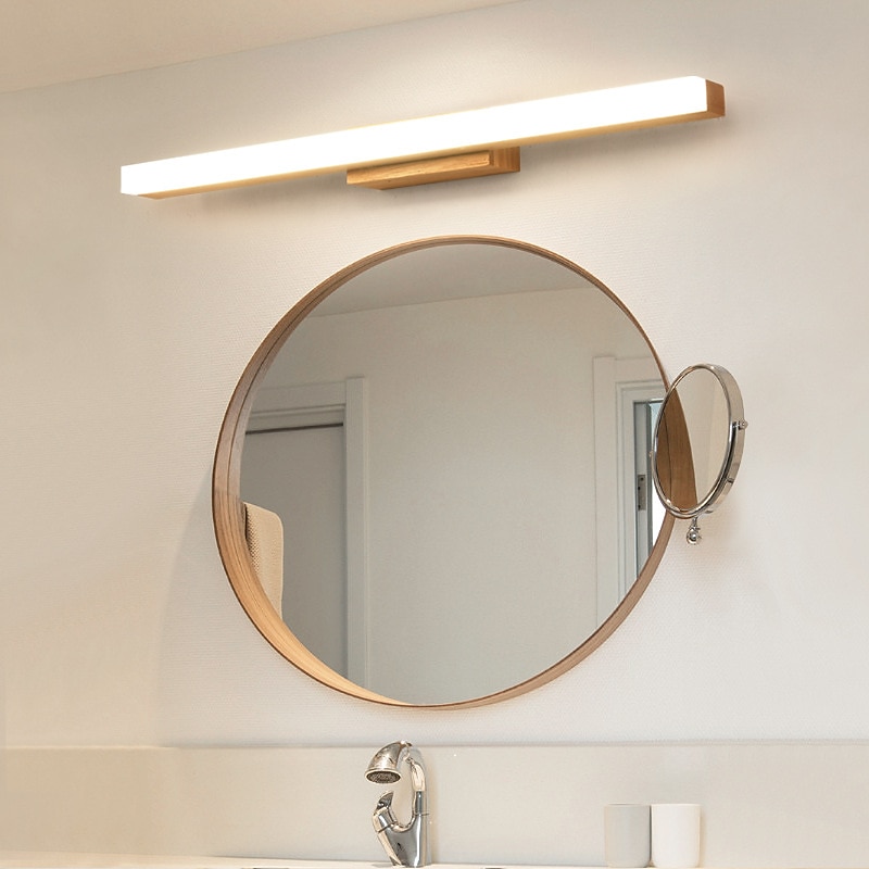 1-Light 40/60/80cm Vanity Light LED Mirror front Lamp Nordic Style Solid Wood  Bathroom Cabinet Lamp Bathroom Dresser Simple Makeup Log Wall Light 6W/9W/12W3