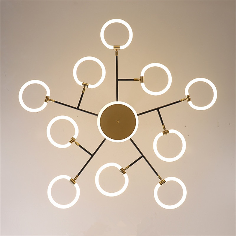 6/8/10 Heads LED Pendant Light Molecular Chandelier Ring Shape Adjustable Simple Modern Nordic Light Luxury Style Living Room Bedroom Dining Room Restaurant4