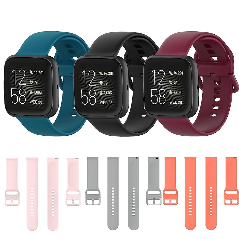 Watch Band for Fitbit Versa 2 / Versa Lite / Versa SE / Versa Silicone Replacement  Strap Soft Breathable Sport Band Wristband