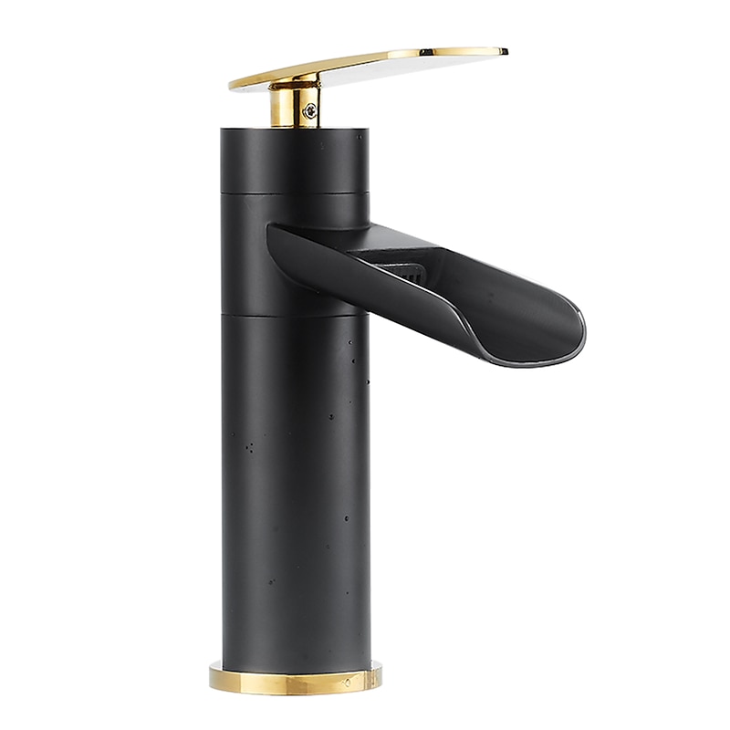 Bathroom Sink Faucet,Rotatable Electroplated Centerset Single Handle One Hole Bath Taps with Hot and Cold Switch3