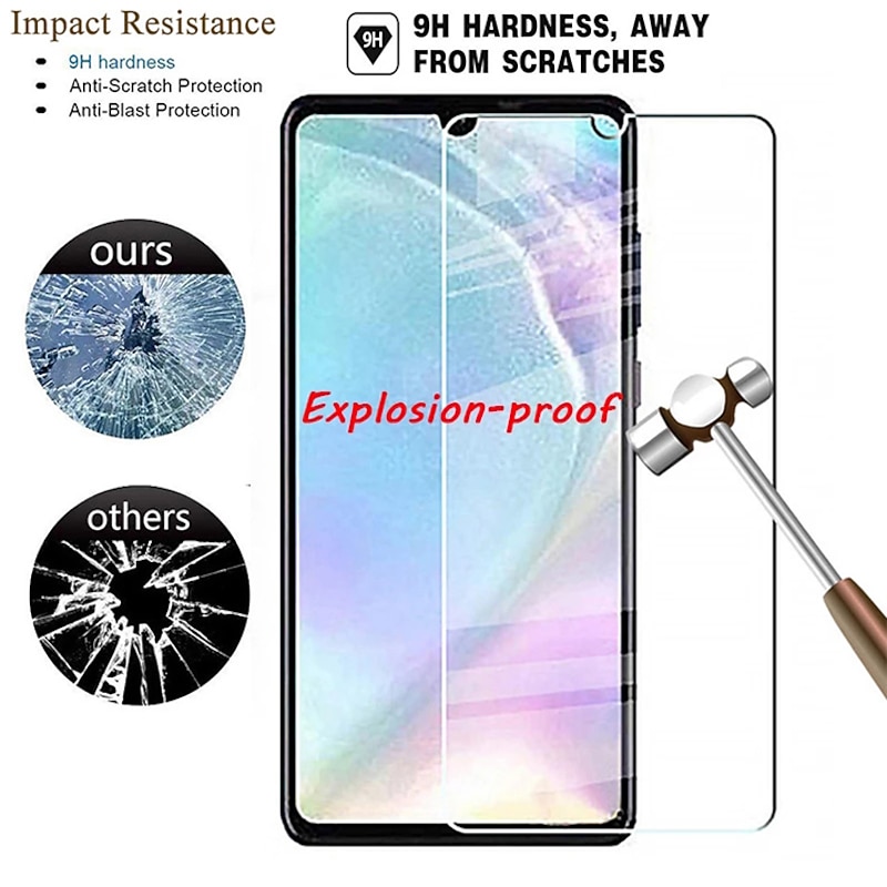2PCS Huawei Screen Protector Huawei P40 Lite E / P30 lite / P20 / P10 Plus /P Smart 2020 / P9 Plus / P8 Lite 2017 High Definition (HD) Front Screen Protector Tempered Glass3