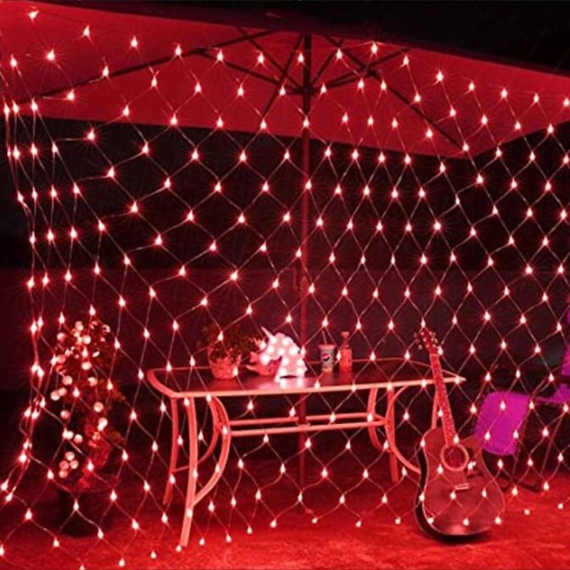 6x4m Net Lights LED Outdoor String String Lights 880 LEDs Fishing Party Lights Patio Light Warm White Cold White Multi Color Waterproof Party Halloween/Christmas Tree Weddin3