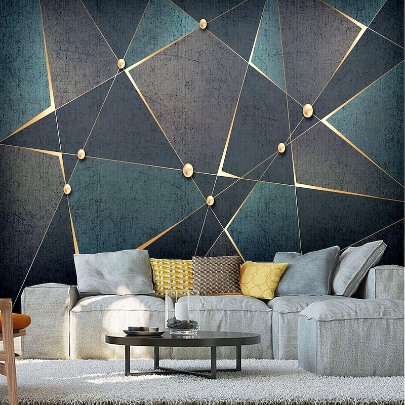 Mural Wallpaper Wall Sticker Covering Print Gold Abstract Canvas Home Décor Peel and Stick Removable