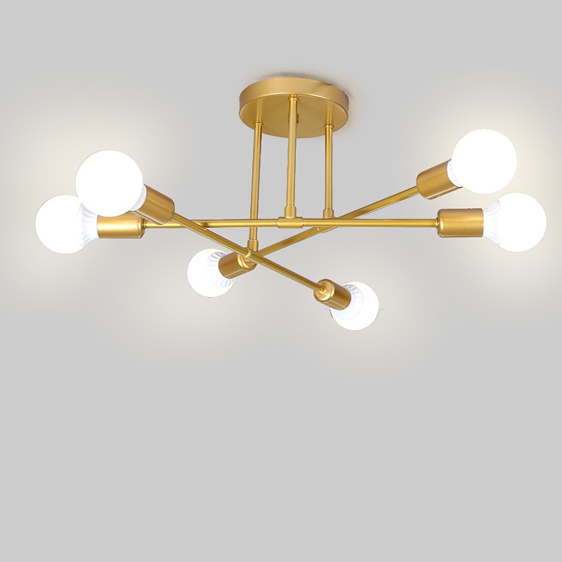6 Heads 55cm LED Ceiling Light Nordic Style Chandelier Sputnik Design Metal Artistic Style Industrial Painted Finishes  Kitchen Bedroom Kids Room Lights 110-120V 220-240V3