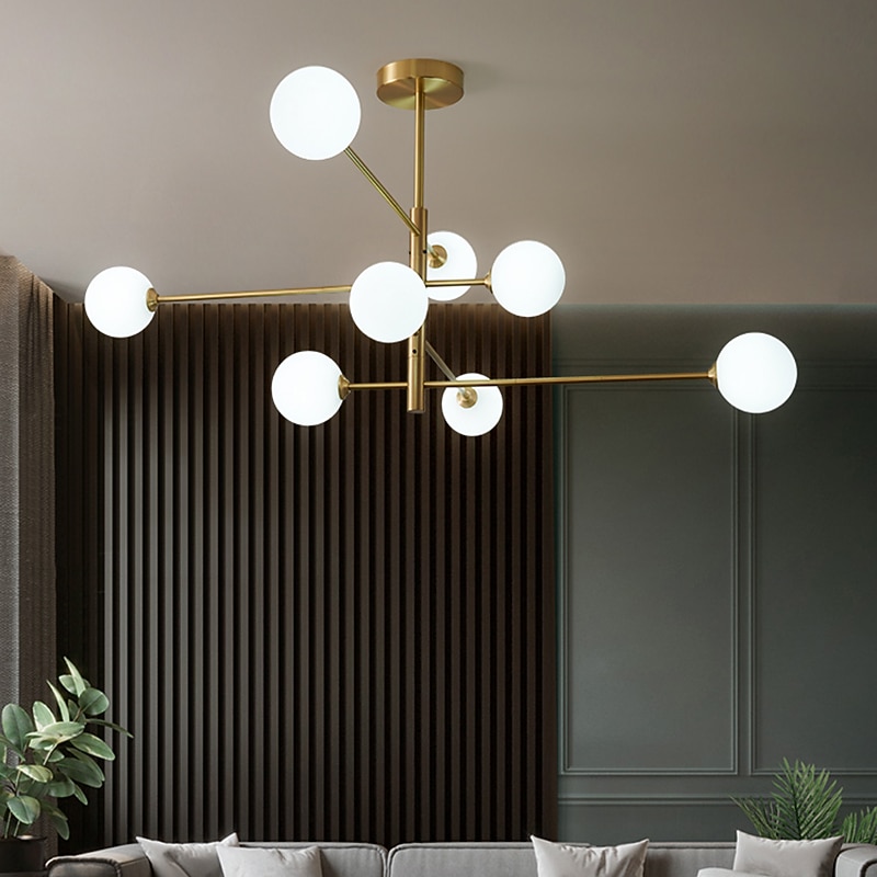 105 cm LED Chandelier Gold Nordic Style Pendant Light LED Sputnik Design Globe Glass Lampshade Metal Modern Style Electroplated 110-120V 220-240V2