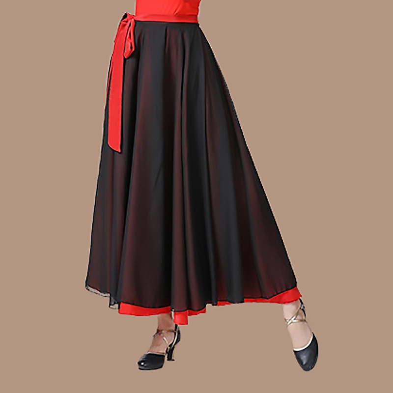 Ballroom Dance Skirts Bandage Women's Performance Daily Wear High Chiffon2