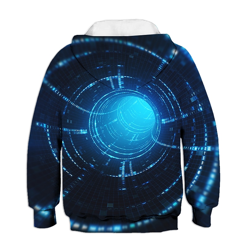 Boys 3D Optical Illusion Hoodie Long Sleeve 3D Print Spring Fall Winter Active Kids 3-12 Years Outdoor Daily2