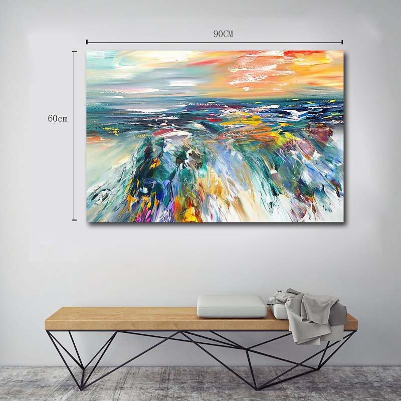Oil Painting Hand Painted - Abstract Landscape Contemporary Modern Stretched Canvas4