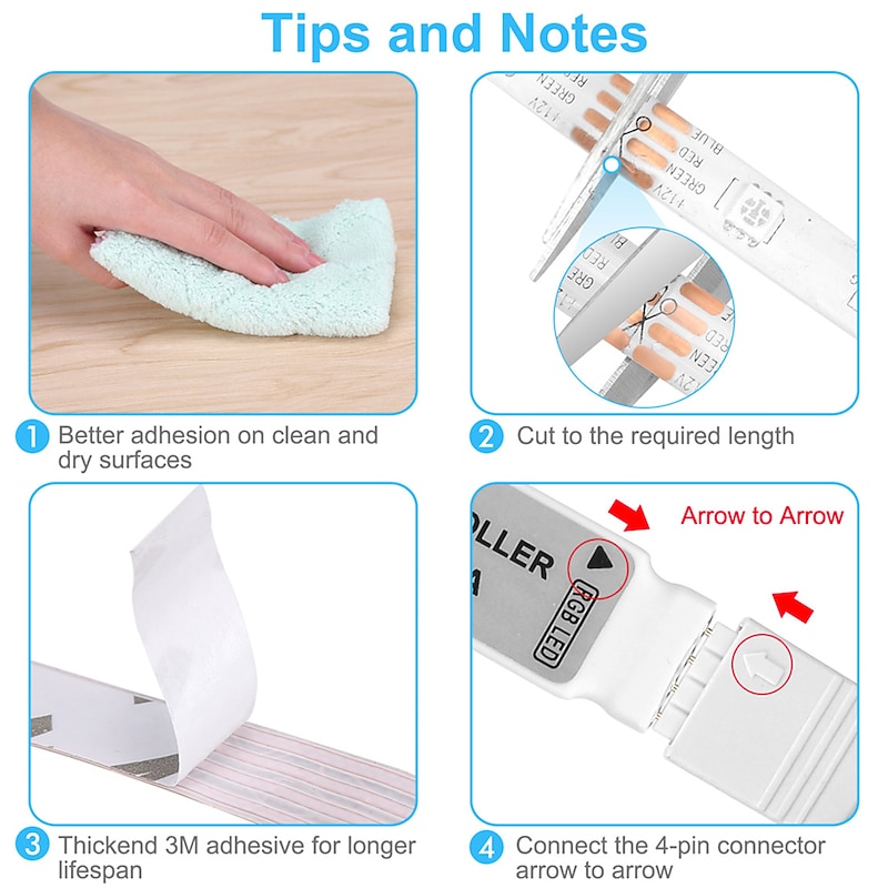 LED Strip Light 32.8ft 10M RGB SMD 5050 30LED/M 2835 60/M Color Changing Waterproof for Home Holiday Party Backlight Decoration4