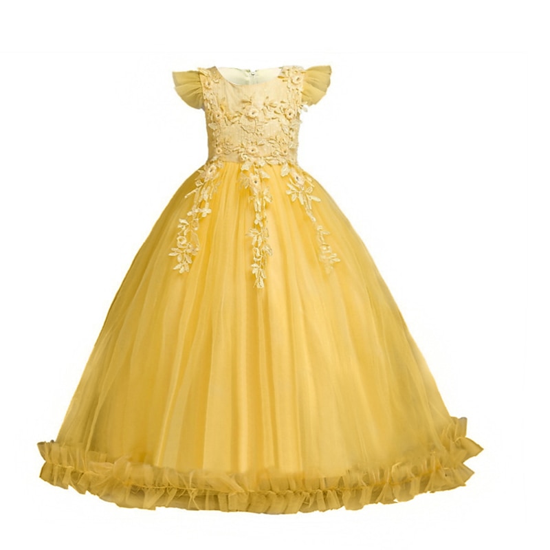 Princess Dress Party Costume Flower Girl Dress Girls' Movie Cosplay Princess Light Blue Dress Halloween Children's Day Masquerade Polyester World Book Day Costumes