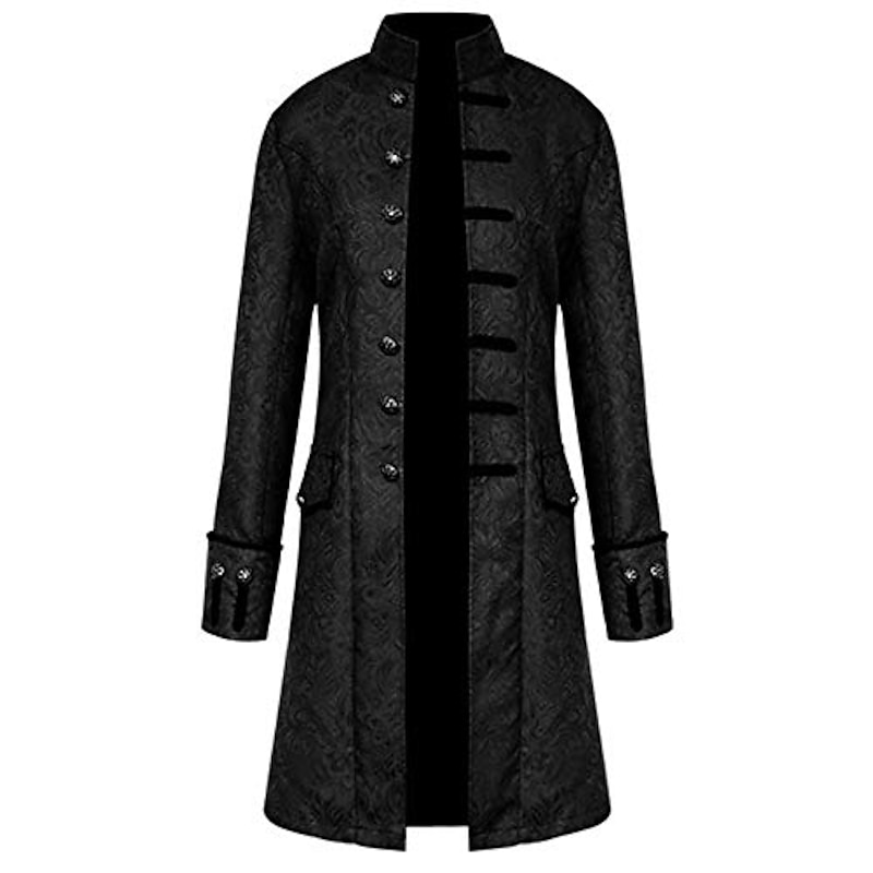 Men's Winter Coat Transition Jacket Trench Coat Long Trench Coat Halloween Business Fall Polyester Waterproof Outerwear Clothing Apparel Halloween Vintage Style Double Breasted3