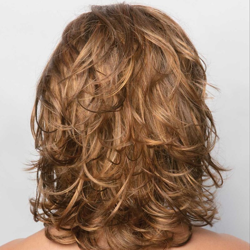 Synthetic Wig Curly Asymmetrical Wig Short Brown Synthetic Hair Women's Fashionable Design Exquisite Fluffy Brown2