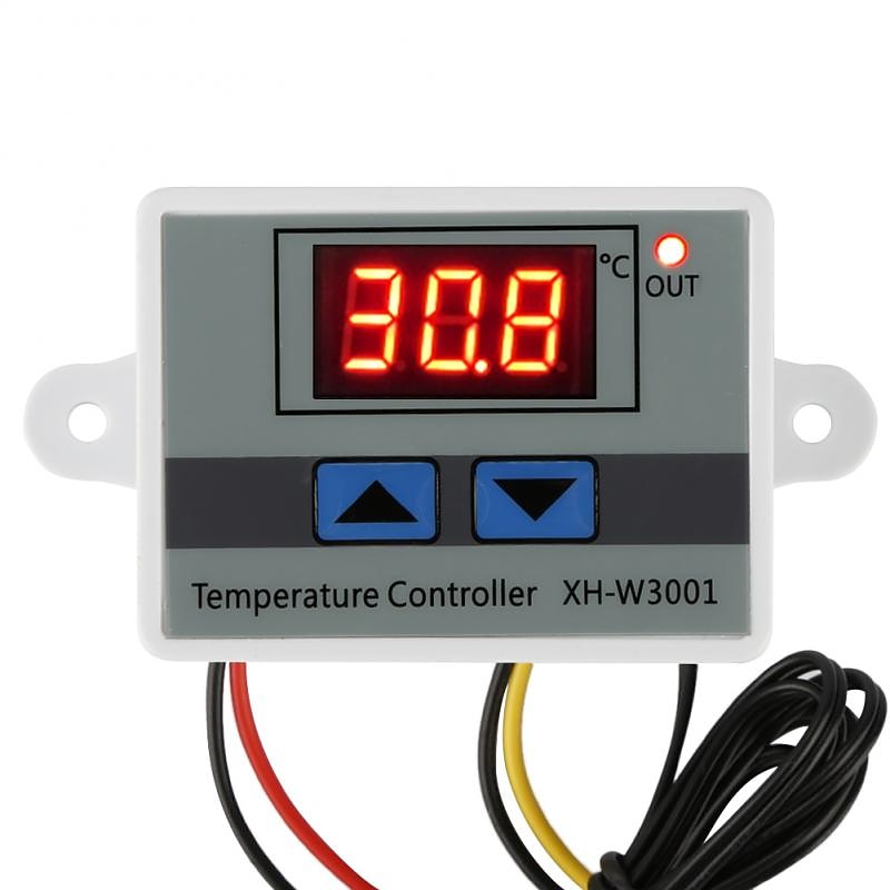 XH-W3001 Digital LED Temperature Controller Module Digital Thermostat Switch with Waterproof Probe Programmable Heating Cooling Electronic Thermostat Range from -50? to 110? (12V 10A 120W)4