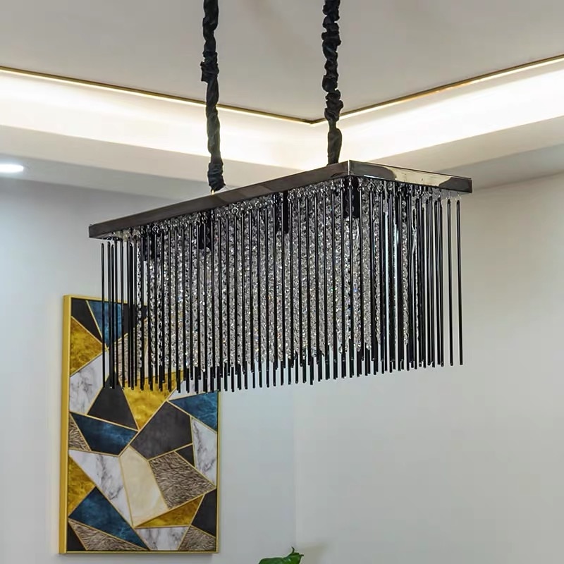80 cm Premium Crystal Chandelier Pendant Light Stainless Steel Modern Island Light 110-120V 220-240V4