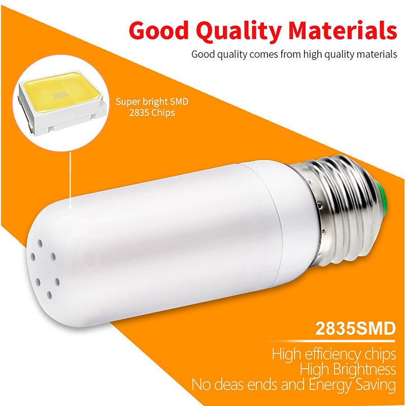 4pcs 1pcs New LED Dynamic Flame Effect Fire Light Bulb E27 LED Corn Bulb Creative Flickering Emulation 5W LED Lamp Light for Halloween4