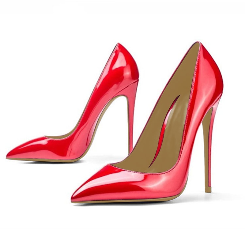 Women's Red Patent Leather Stiletto Heels – Pointed Toe High Heels for Parties, Weddings, and Formal Occasions3