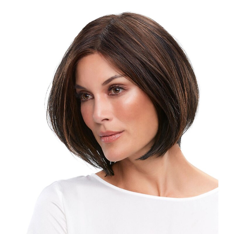 Brown Wigs for Women Synthetic Wig Straight Bob Wig Short Dark Brown Synthetic Hair Women's Fashionable Design Comfortable Exquisite Brown2