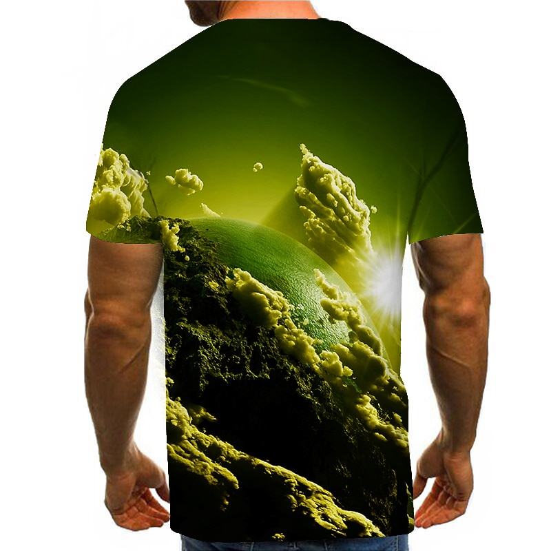 Men's Graphic 3D Shirt T Shirt Funny T Shirts Short Sleeve T shirt 3D Print Round Neck Shirt Elegant Exaggerated Daily Holiday Yellow Pink Blue Clothing Apparel Plus Size S M L XL XXL 3XL 4XL4