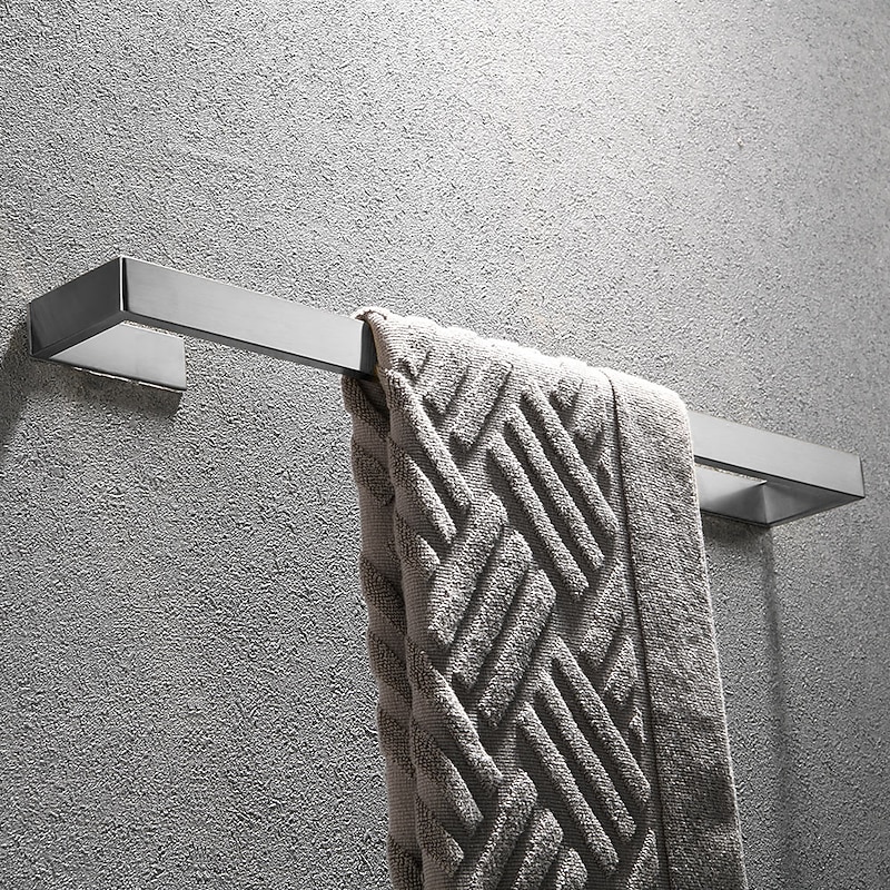Bathroom Hardware Accessory Set Include Robe Hook, Towel Bar, Towel Holder, Toilet Paper Holder, Self-adhesive Brushed Stainless Steel Silvery2