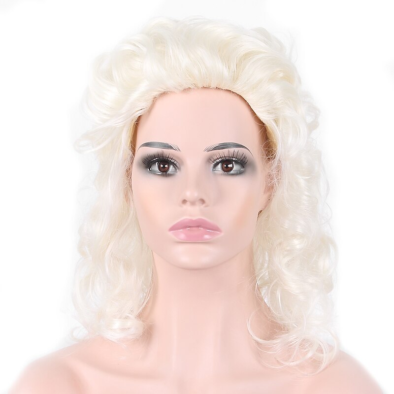 Roaring 20S Wig Cosplay  Wig Synthetic Wig Cosplay Wig Marie Antoinette Curly Curly 18Th Century Wig Medium Length White Synthetic Hair Women's California s White Halloween Wigs3