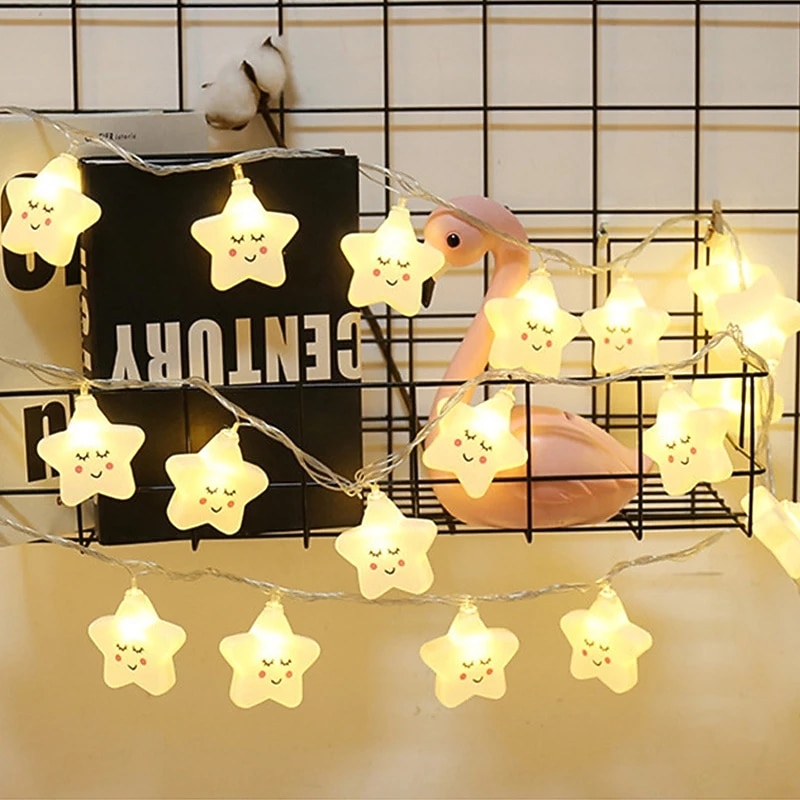 Star Fairy Tale String Lights 1.5M 10LEDs 3M 20LEDs Battery Powered Christmas Birthday Party Children's Room Decoration Lights Delivery Without Battery3