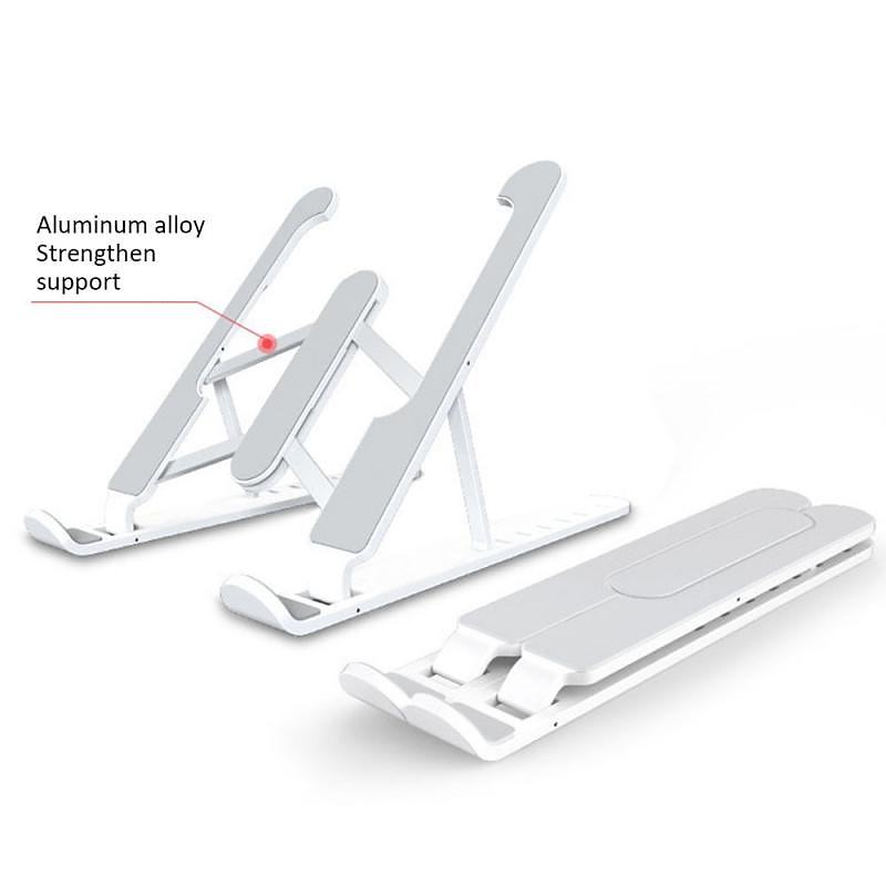 Adjustable Foldable Laptop Stand Non-slip Desktop Laptop Tablets racks Support for ipad Stand Folding Laptop Stand Holder Aluminum Portable Desk Silicone Bottom Non-Slip Mounts2