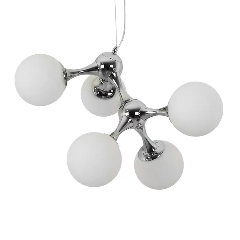 48 cm Pendant Light Cluster Design Chandelier Black White Silver Metal Electroplated Painted Finishes Modern 110-120V 220-240V4