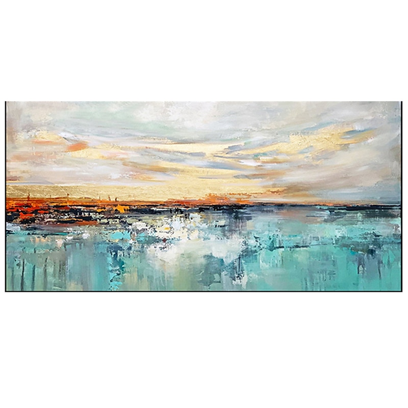 Handmade Oil Painting Canvas Wall Art Decoration Landscape Lake Sky Abstract for Home Decor Rolled Frameless Unstretched Painting3