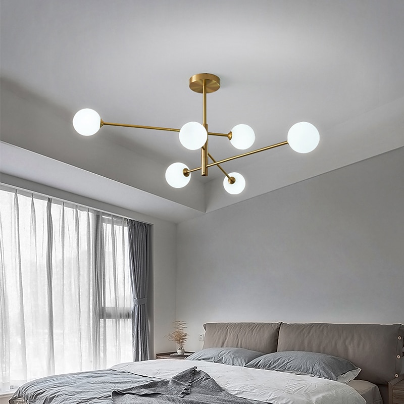 105 cm LED Ceiling Light Nordic Style Cluster Design Modern Geometric Shapes Single Design Pendant Light Metal Sputnik Gold Black Electroplated 110-120V 220-240V4
