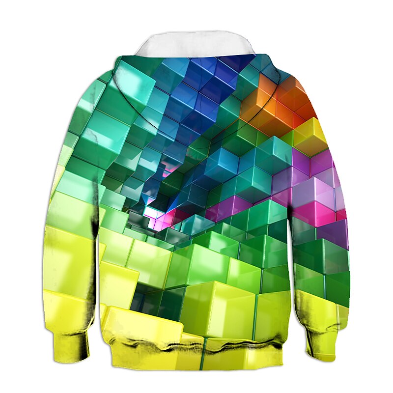 Boys 3D Geometric Optical Illusion Hoodie Long Sleeve 3D Print Spring Fall Winter Active Basic Kids 2-12 Years School Outdoor Daily2