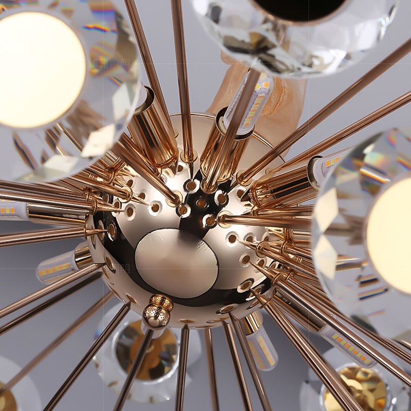 50 cm LED Crystal Chandelier Dimmable Gold Globe Desgin Pendant Light Modern Metal Electroplated 110-120V 220-240V3