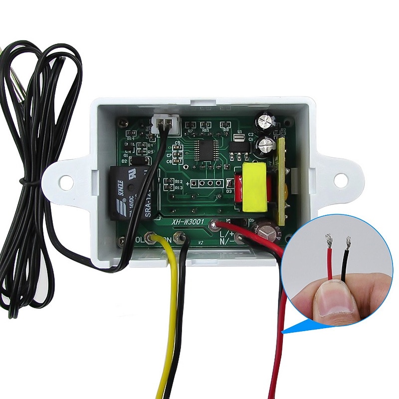 XH-W3001 Digital LED Temperature Controller Module Digital Thermostat Switch with Waterproof Probe Programmable Heating Cooling Electronic Thermostat Range from -50? to 110? (12V 10A 120W)3