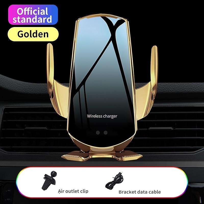 Q6 Wireless Car Charger Fast Charging Auto-Clamping Car Phone Holder Mount Car Air Vent Holder Compatible with iPhone 14/13/12/12ProMax/XS/XR/X/8/8 Samsung S22/S21 LG Huawei Google Pixel
